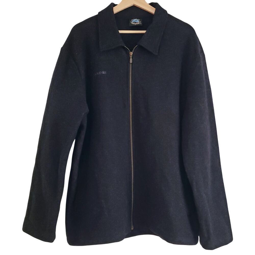 SWANNDRI New Zealand Full Zip Wool Jacket Men's Size Large Dark Gray Unlined